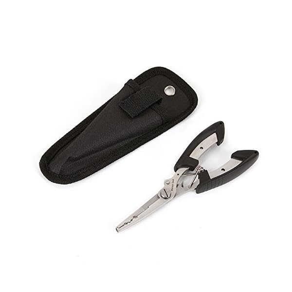 Mango-Spot-Stainless-Steel-Fishing-Pliers-Split-Ring-Cutters-Hook-Remover-Scissors-Tackle-with-Carry-Bag