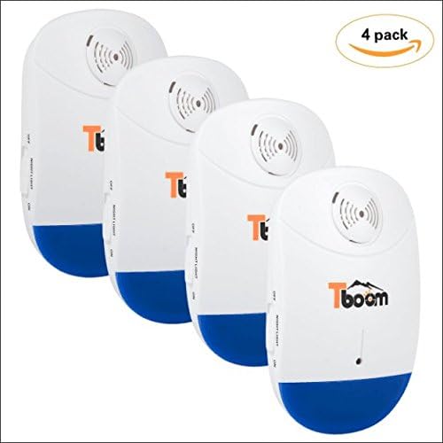 Ultrasonic Pest Repeller – Pack of 4 Pest Control - Electronic Plug In Repellent for Insects, Roaches , Flies, Ants, Spiders, Mice, Bugs, Non-toxic, Environment-friendly, Humans &amp; pets safe