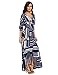 ROMWE Women's Bohemian Long Sleeve V neck Split Long Wrap Maxi Dress