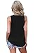 Chvity Women's Criss Cross Casual Cami Shirt Sleeveless Tank Top Basic Lace up Blouse (M, Black)