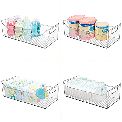 mDesign Portable Nursery Storage Plastic Baby Organizer Storage Caddy