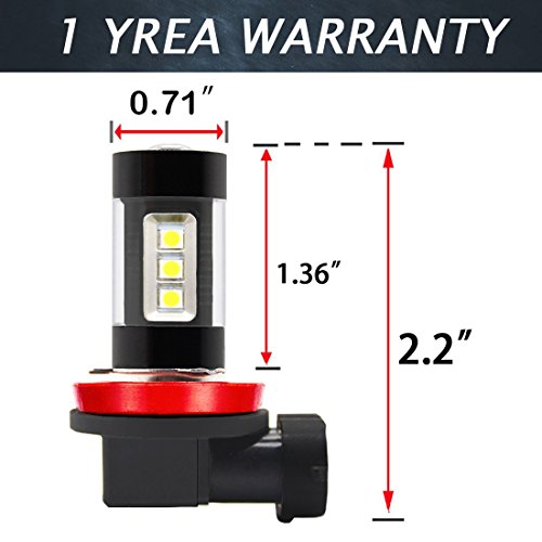 image for Botepon H11 H8 H9 LED Bulb for Fog Light or DRL, 2000Lumens Extremely 