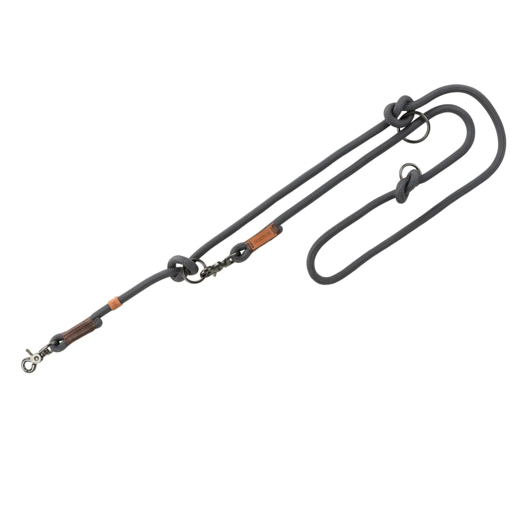 TRIXIE Be Nordic Adjustable Leash, S-M: 2.0 M/Ø 8 Mm, Dark Grey/Brown, 0.155 kg
