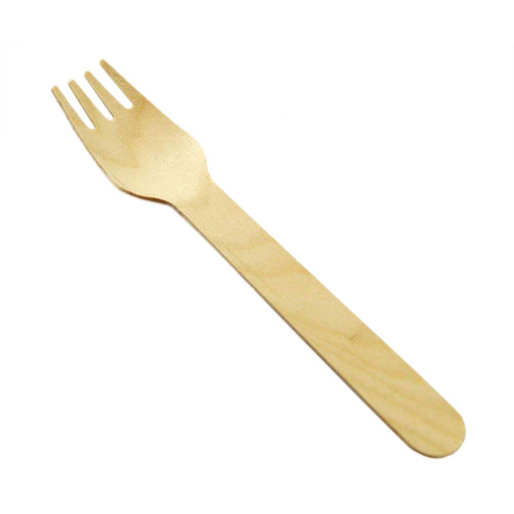 drinkstuff Biodegradable Tableware: Wooden Forks Pk 100