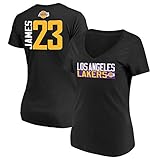 Lebron James Los Angeles Lakers #23 Women's Vertical Player T-Shirt Black