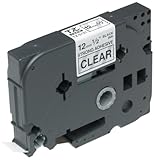 Brother 1/2 Inch x 26.2 Feet Black on Clear Tape with Super Strong Adhesive (TZ-S131)