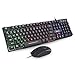 Mafiti Gaming Keyboard and Mouse Set, Rainbow Backlit Mechanical Feel Keyboard Colorful Breathing Backlit Gaming Mouse for Working or Gaming primary