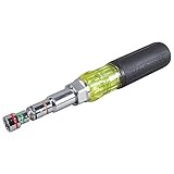 Klein Tools 32807MAG 7-in-1 Nut Driver, Magnetic Driver with SAE Hex Nut Sizes and Spring Coil Bits, Heavy-Duty Handle for Added Torque