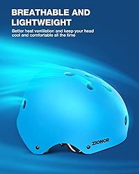 ZIONOR H3 Skateboard Helmet for Kids/Youth/Adults