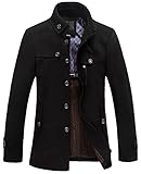Youhan Men's Fitted Overcoat Cashmere Pea Coat