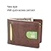 HISSIMO Mens Wallet Slim Front Pocket Wallet for Men Billfold with Quick Access Slot and RFID Blocking- Coffee