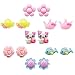Elesa Miracle 6 Pairs Kids Toddler Little Girl Clip-on Earrings Value Set Party Favor Birthday Gift Pretend Play Princess Jewelry Set in Box