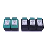 SPEEDâ„¢ HP 74 & HP 75 Remanufactured Ink Cartridge - CB335WN CB337WN (3 Black, 2 Color) for HP Photosmart Series Printer