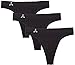 Balanced Tech Women's Seamless Thong Panties 3-Pack - Black - Large