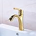 Senlesen Single Handle Hole Deck Mounted Bathroom Sink Faucet Hot Cold Water Tap Gold Finish