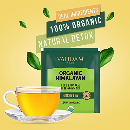 VAHDAM, Grüner Tee Von Himalaya (100 Teebeutel) 100% Reiner & Aromatischer | Natürliche Grüntee Loses Blatt | Vegan, Glutenfrei, Laktosefrei | Frisch & Direkt Von Der Quelle In Indien | Grüner Tee – Bild 5