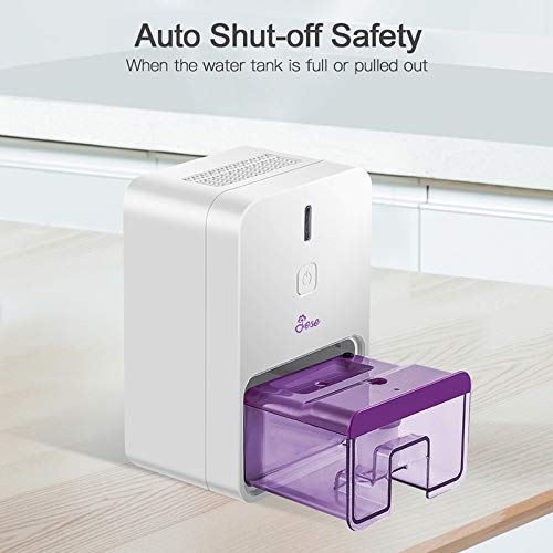 JESE Small Dehumidifier, Portable Dehumidifier for Bathroom 1800 Cubic Feet Electric Safe Dehumidifier for Bathroom, Bedroom, RV, Kitchen, Baby Room