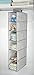 mDesign Chevron Fabric Baby Nursery Closet Organizer for Clothing, Bibs, Wipes, Diapers, Shoes - Hanging, 6 Shelves, Taupe/Natural