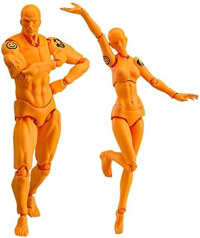 espeedy Maniqui Articulated, 2 Pieces/Set Lightweight Chan & Kun PVC movebale Action Figure Model for Version SHF 2.0 Gifts orange