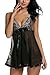 Avidlove Women Lingerie Floral Babydoll Sexy Teddy Lace Chemises with Satin Trim Black XL