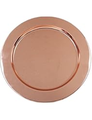 Ms Lovely Rose Gold Stainless Steel Metal Charger Plates - Set of 4-13 inch - Copper Tone