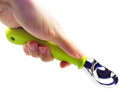 Best Ice Cream Scoop from SUJONNA with Non-slip Rubber Grip - Green
