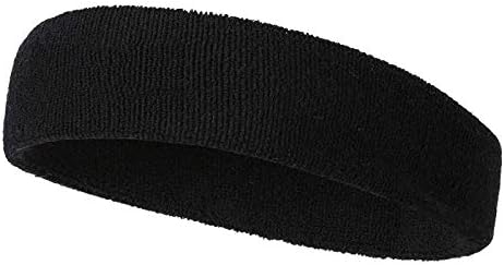 BBOLIVESports Headband for Men and Woman - Athletic Cotton Terry Cloth Head Sweatbands for Tennis, Gym, Workout, Running, Yoga, Soccer, Basketball - High Stretch