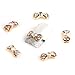 Leegoal Rhinestones Gold Bow Tie 10 pieces Silver 3D Alloy Nail Art Slices Glitters DIY Decorations