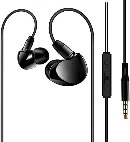 Wired Sweatproof Earhook In Ear Sport Workout Headphones Noise Isolating Over Ear Earbuds with Microphone for Running Jogging Gym Exercise Earphones, For IPhone, IPad, Android Smartphones, Mp3/mp4 Pla