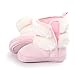 LIVEBOX Baby Girls' Premium Soft Sole Bow Anti-Slip Mid Calf Warm Winter Infant Prewalker Toddler Snow Boots (S: 0~6 months, Pink)