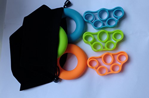 Hand Grip Strengthener Finger Stretcher Strength Trainer for Forearm Exercise/ Guitar Finger Strengtheners/Rock Climbing Grips-6 Set (Finger Hands Stretchers)