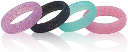 Nihoooo Silicone Ring Band for Women - 4 Pack Godly Living Thin Wedding Rings - Skin Safe Non-toxic Antibacterial Ring (4 pack, 5.5-6(16.5mm))