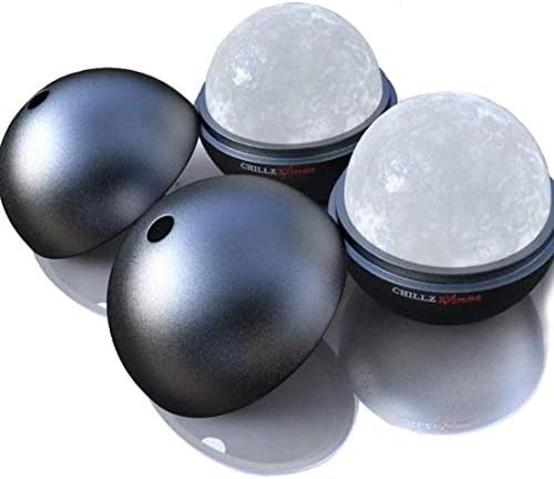 The Classic Kitchen Chillz Extreme Mold-Barware Tool Set can Make 2 2.5-inch Large ice Hockey insecticides (2 Packs), Silicone, Black, 2pk