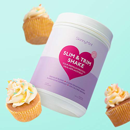 SkinnyMint Slim & Trim Shake Meal Replacement Shakes for Women Creamy Cupcake Flavor