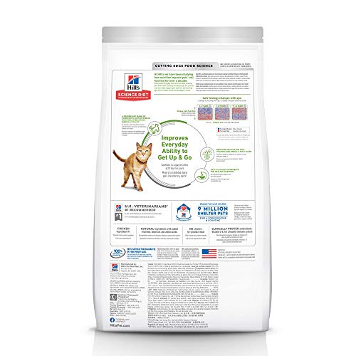 HILL’S SCIENCE DIET ADULT 7+ SENIOR VITALITY CHICKEN & RICE RECIPE DRY CAT FOOD 3 LBS.