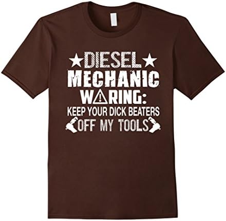 Men's Diesel Mechanic Shirt - Diesel Mechanic Warning Shirt 2XL Brown