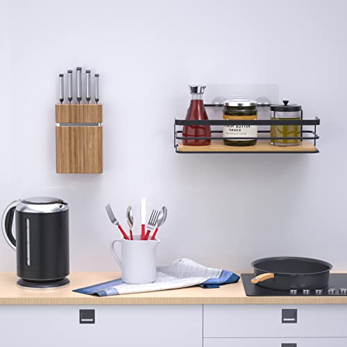 Bestdon Shower Caddy No Drilling Black Self Adhesive Shower Basket Shower Caddy Shower Caddy Wall Shelf Bathroom Living Room Bamboo Metal