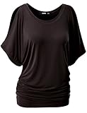 TWINTH Drape Tunic Top Plus Size Loose Fit Cut Out Off Shoulder BROWN 2XL
