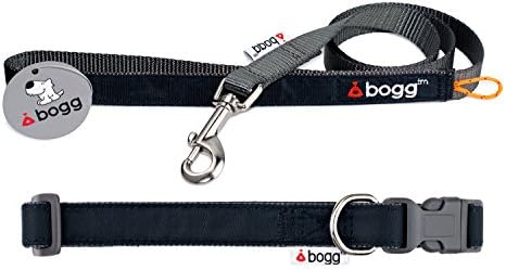 bogg | Stylish ripstop collar and lead leash set (Lead 1meter) (Collar large 45cm-75cm) Grey