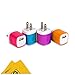 Universal USA Plug USB Travel Adapter US Home Wall Charger for iPhone 6 5 5s 5c 4s 6s 6Plus Samsung HTC Blackberry LG Huawei (4Pack(HotPink,Blue,Green,Orange))