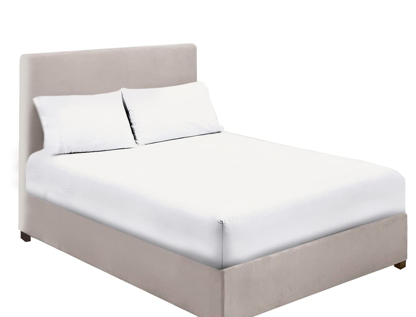 Sapphire Collection Extra Deep Bedding 100 Percent Extra deep Fitted Sheets 16 inch 40CM Egyptian Cotton 200TC 15 Colours Single Double King Super King (King, White)