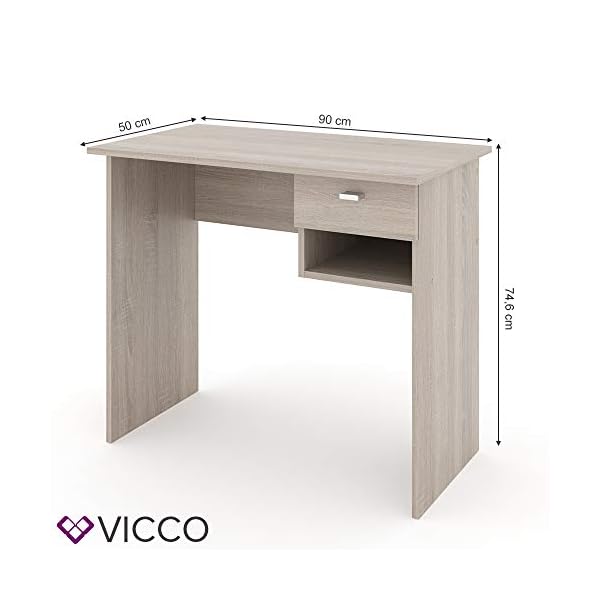 Vicco Schreibtisch Colin, Arbeitstisch fÃ¼r das BÃ¼ro, Sonoma, 90 x 50 cm – Bild 4