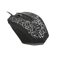 ujixian Small Special Shaped 3 Buttons USB Wired Luminous Gamer Computer Gaming Mouseblack
