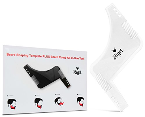 Rigel Beard Shaper Transparent Beard Kit Shaping Tool - Premium Quality Beard Stencil Mens Grooming Tool Kit -