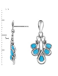 Plata de ley Carolyn Pollack Bella Durmiente turquesa gota arete