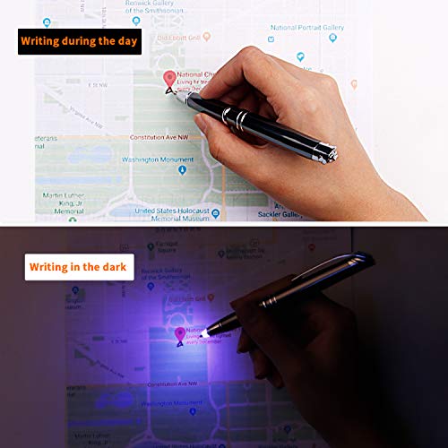 RISEMART 3-in-1 Functional Stylus, LED Flashlight, Ballpoint Pen, Stylus Pen for Touchscreen Devices, Multi-Function Capacitive Pen with White LED Flashlight, 1.0mm Black Ink