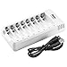 BONAI 8 Bay Battery Charger for AA AAA Ni-MH Ni-CD Rechargeable Batteries with USB Port 8 LEDs (not Included Wall Charger) primary