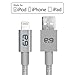 PureGear USB A to Lightning Cable, Braided Apple MFi Certified iPhone Charger Cable, iPhone Charging Cord for iPhone 11,Xs,XR,X,SE,8,7,6,5S, Metallic Space Gray (4 FT)