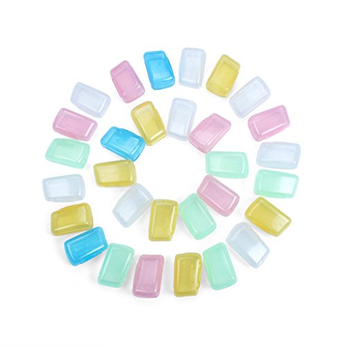 CUGBO 30 Pack Toothbrush Head Cover Portable Hygiene Anti-Bacterial Brush Case Protective Caps,Mixed Colored