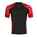 Sanabul Essentials Short Sleeve Compression Base Layer Rash Guard (Large, RED)